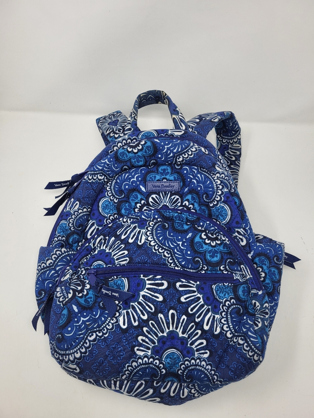 Vera Bradley Blue Tapestry Mini Backpack Bag Essentials Paisley Quilted Pockets